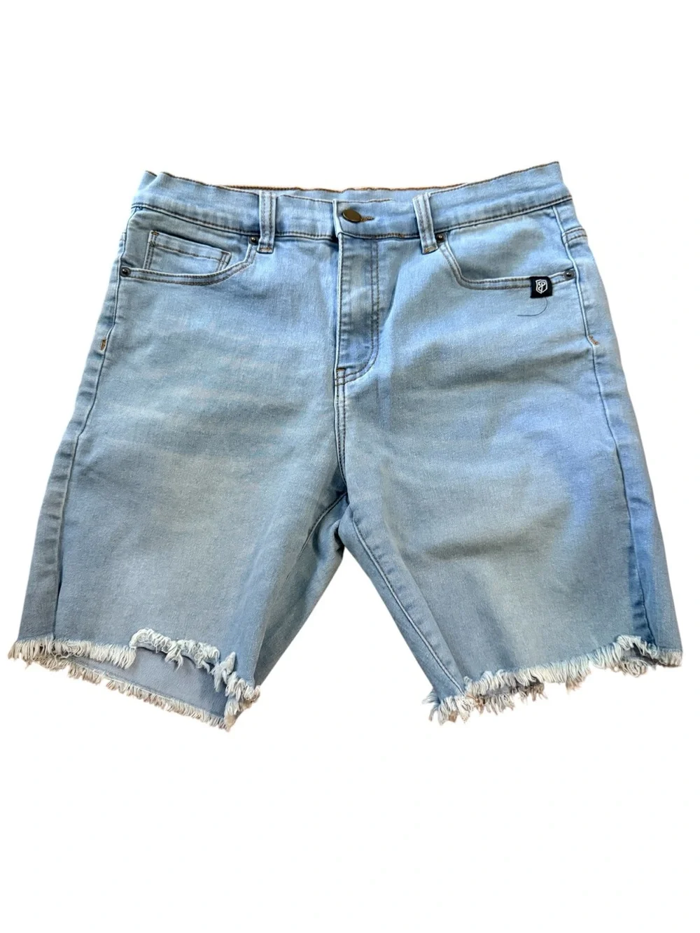 Born Primitive FLEX Stretchy Jort 7” Size Medium Light Wash Athletic Denim Short